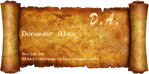 Donauer Alex névjegykártya